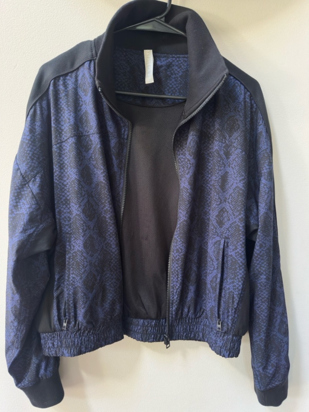 Athleta Brooklyn Track Bomber Jacket Snake Print Size S